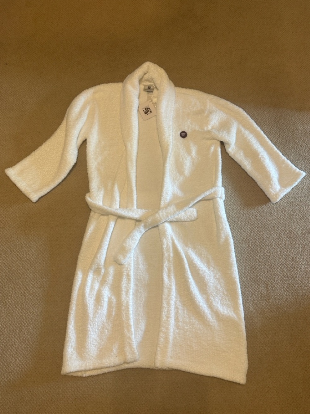 Kashwere White Spa Robe with Belt and Spotify Logo